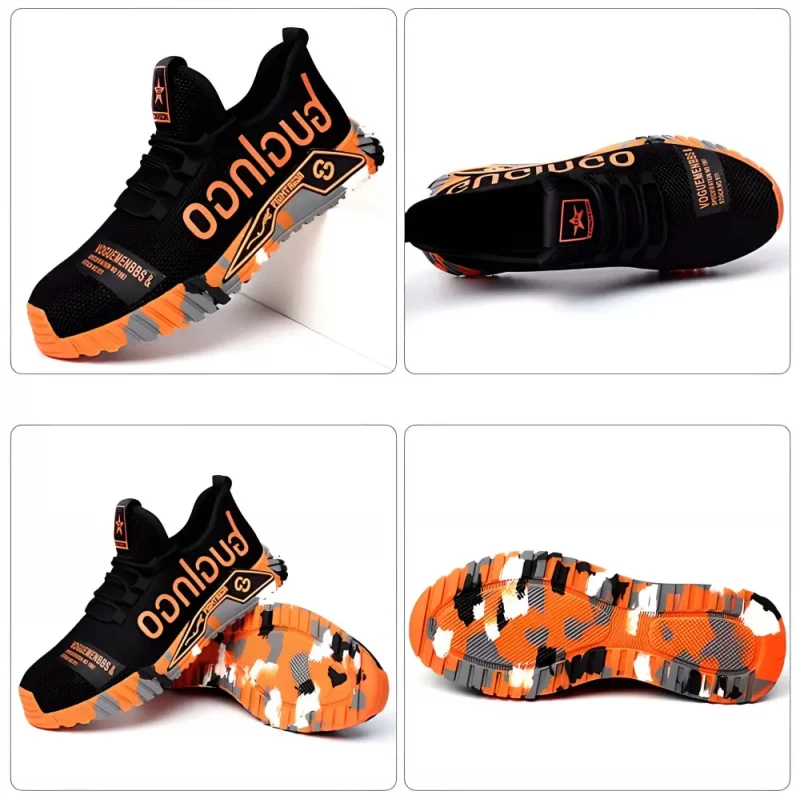 Guyisa Color orange vue 3D - Chaussure de sécurité unisexe